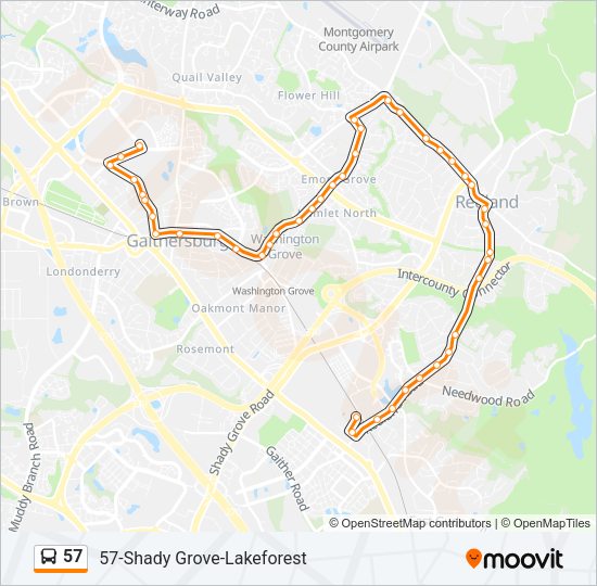 57 Bus Line Map