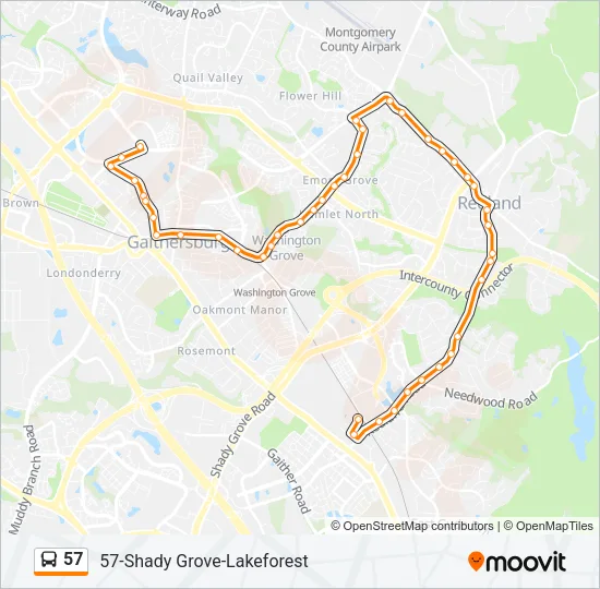 57 Bus Line Map