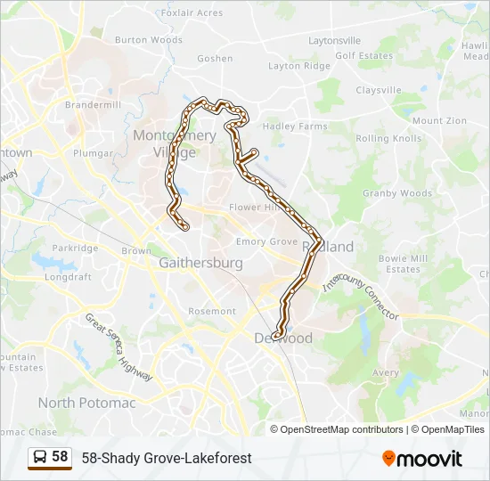58 Bus Line Map