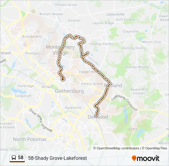 58 Bus Line Map