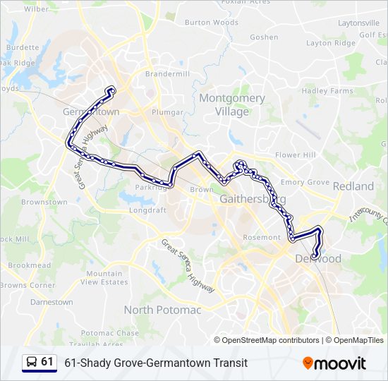 61 Bus Line Map