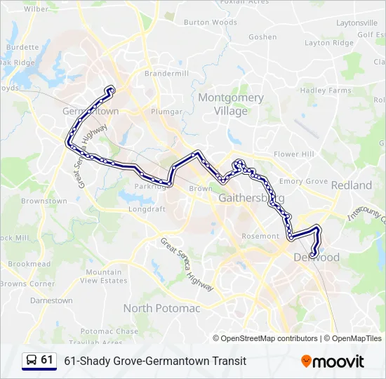 61 Bus Line Map
