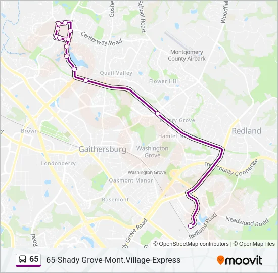 65 Bus Line Map