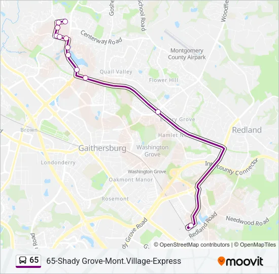 65 Bus Line Map