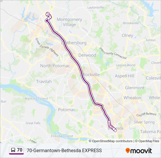 70 Bus Line Map