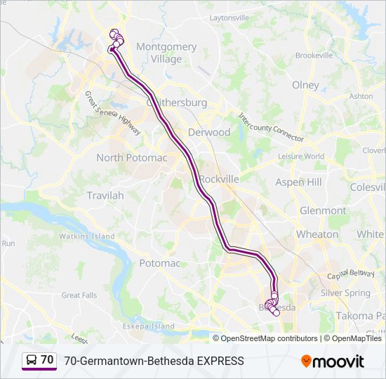70 Bus Line Map