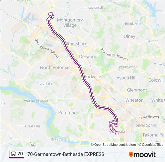 70 Bus Line Map