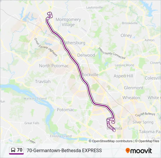 70 Bus Line Map