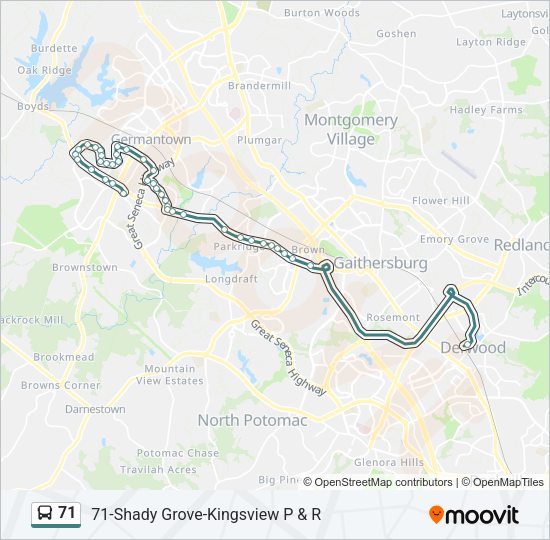 71 Bus Line Map