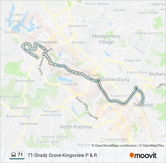 71 Bus Line Map