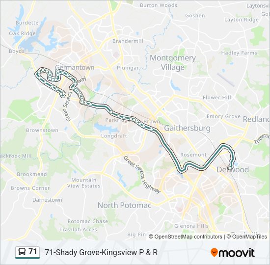 71 Bus Line Map