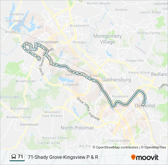 71 Bus Line Map