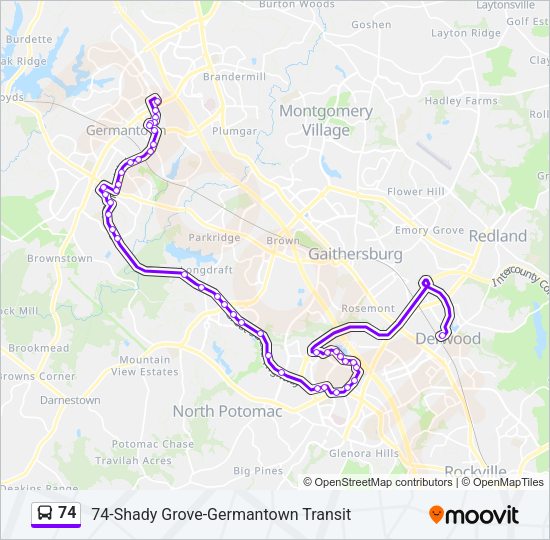 74 Bus Line Map