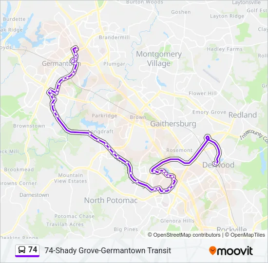 74 Bus Line Map