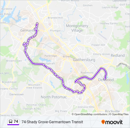 74 Bus Line Map