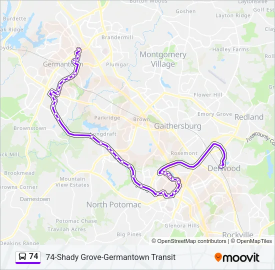 74 Bus Line Map