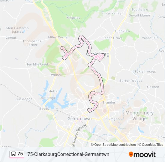 75 Bus Line Map