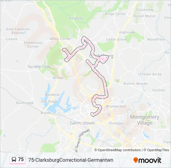 75 Bus Line Map