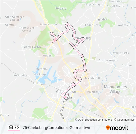 75 Bus Line Map