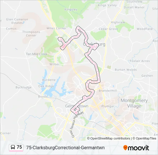 75 Bus Line Map