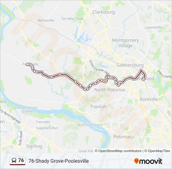 76 Bus Line Map