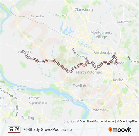 76 Bus Line Map