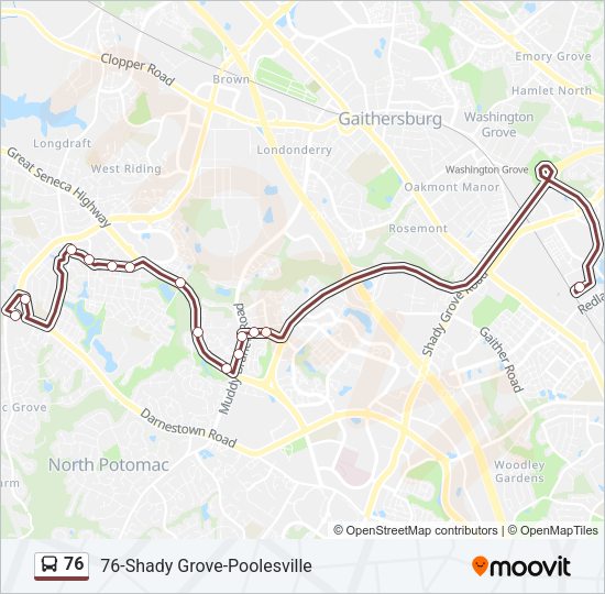 76 Bus Line Map
