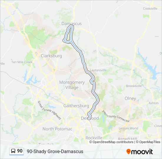 90 Bus Line Map