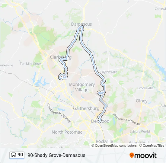 90 Bus Line Map
