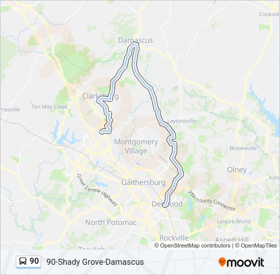 90 Bus Line Map
