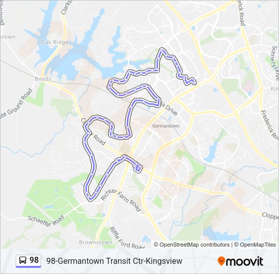 98 Bus Line Map