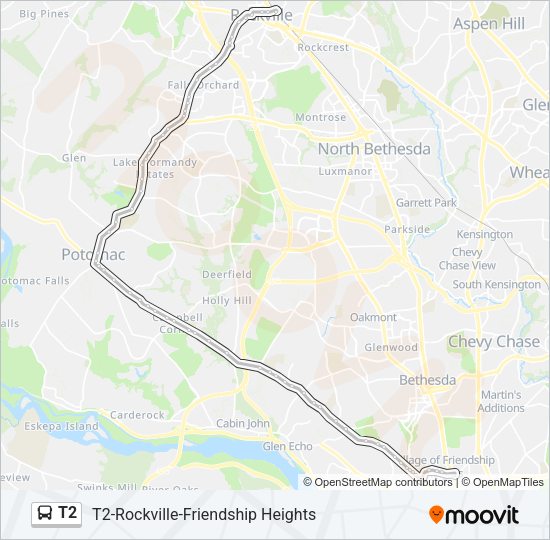 T2 Bus Line Map
