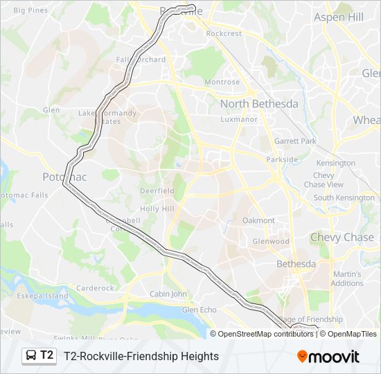 T2 Bus Line Map