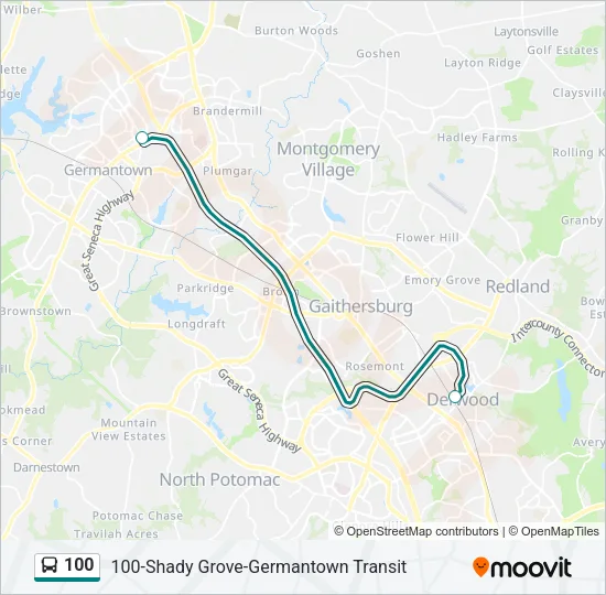 100 Bus Line Map