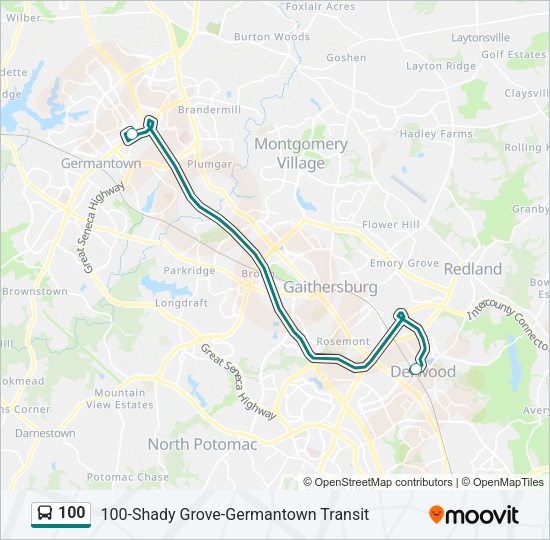 100 Bus Line Map
