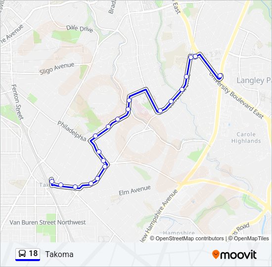 18 Bus Line Map