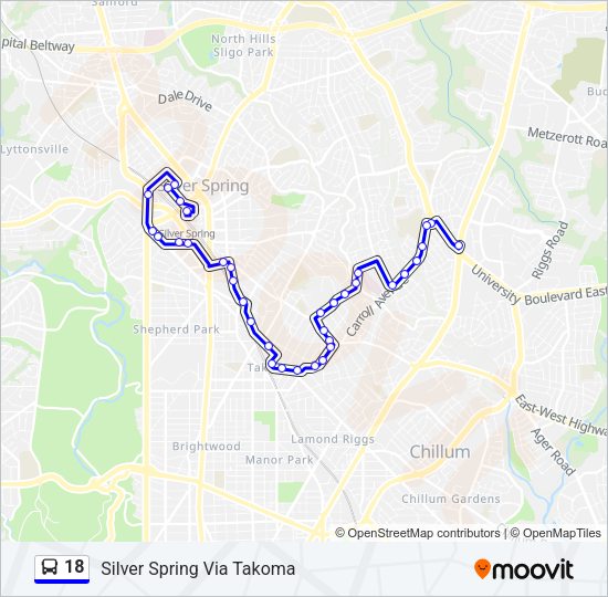 18 Bus Line Map
