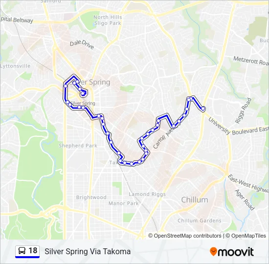 18 Bus Line Map