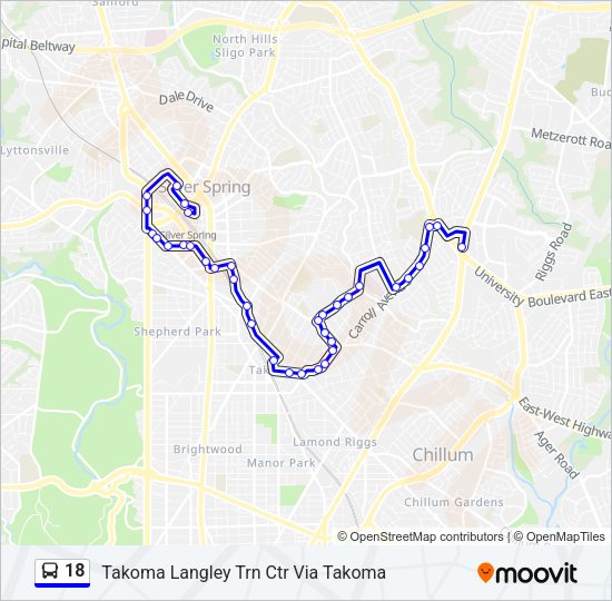 18 Bus Line Map