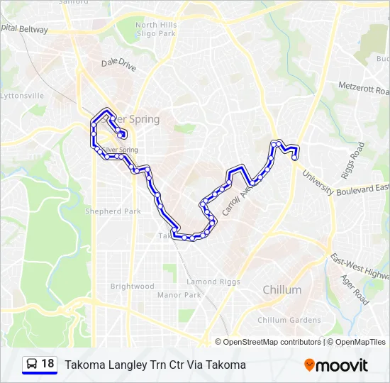 18 Bus Line Map