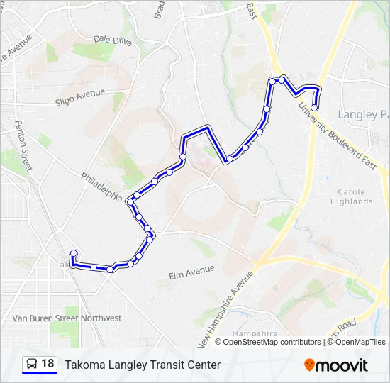 18 Bus Line Map