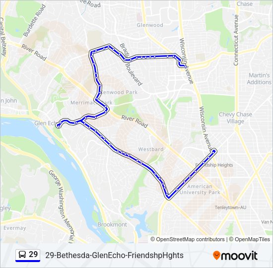 29 Bus Line Map