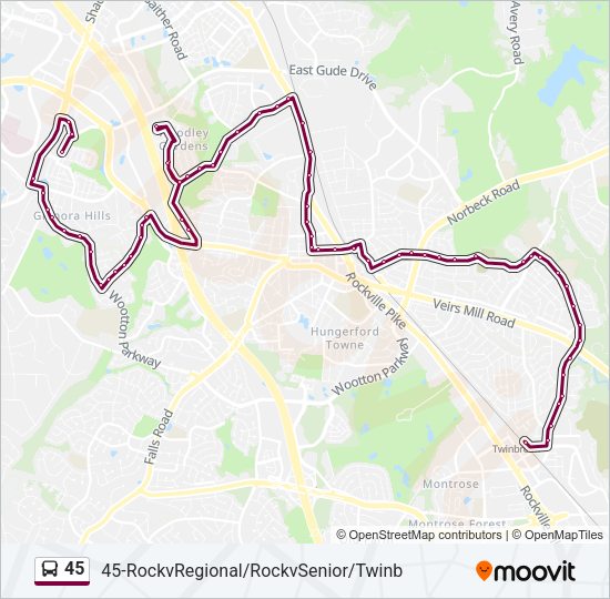 45 Bus Line Map