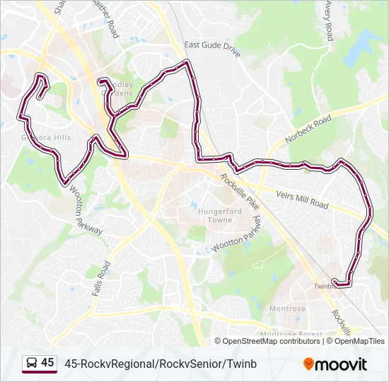 45 Bus Line Map