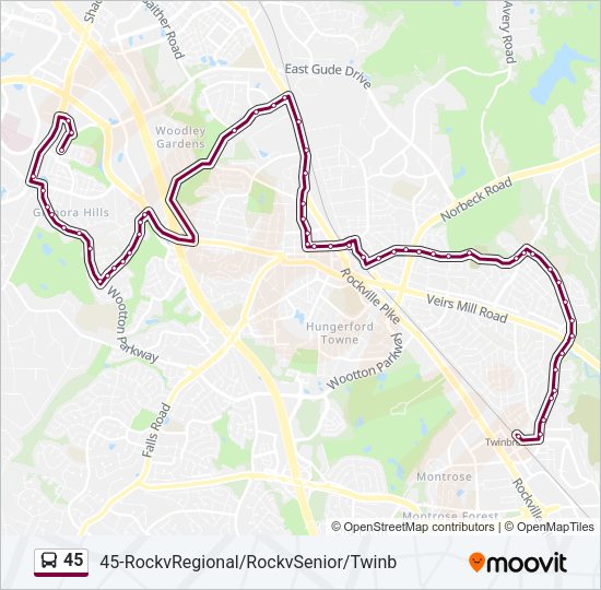 45 Bus Line Map