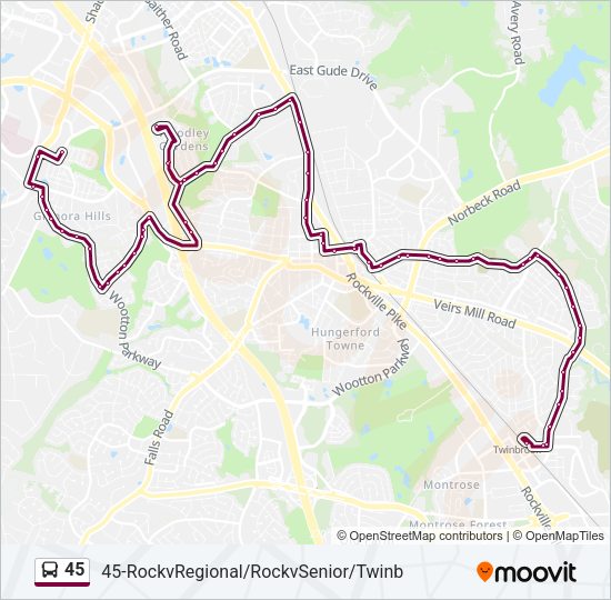 45 Bus Line Map