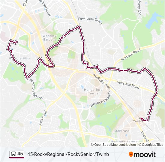 45 Bus Line Map