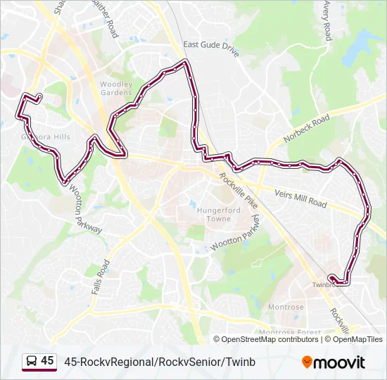 45 Bus Line Map
