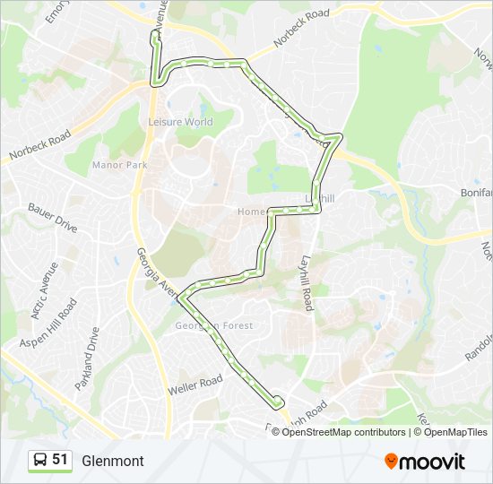 51 Bus Line Map