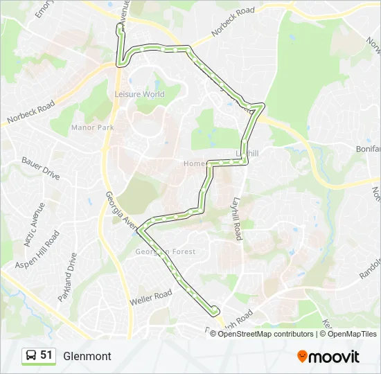 51 Bus Line Map